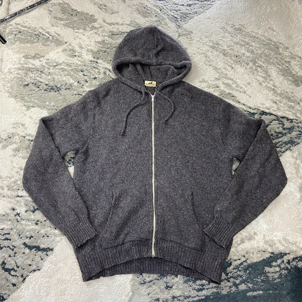 Winona Knits Hoodie Sz XL Black Drawstring Long Sleeve Kangaroo Pockets Ribbed L